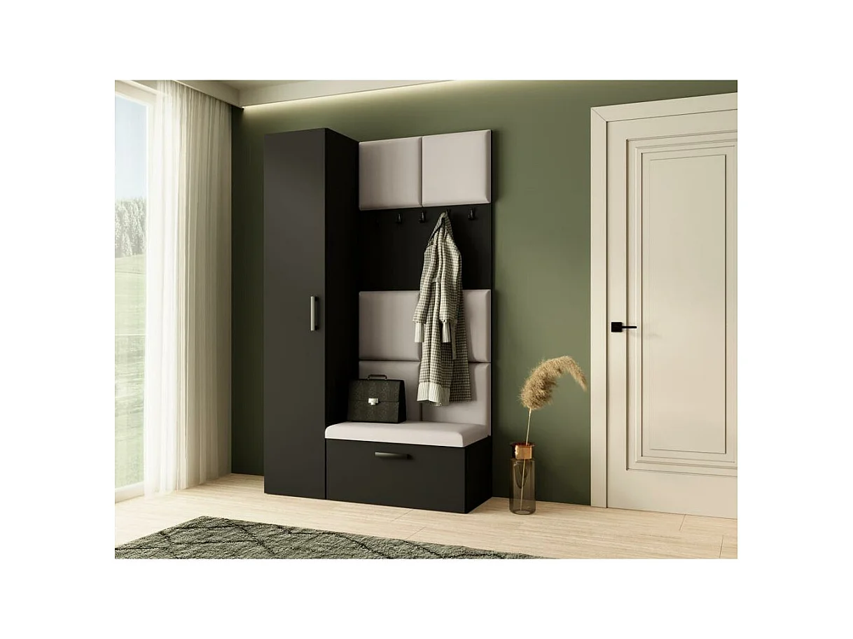 GARDEROBE Margaret I+IV 121/203/43 mit gepolsterten Paneelen