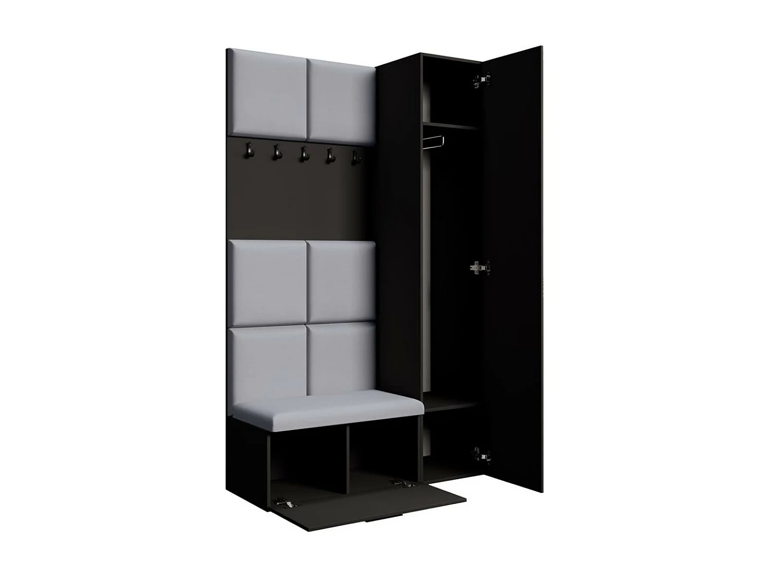 GARDEROBE Margaret I+IV 121/203/43 avec panneaux rembourrés