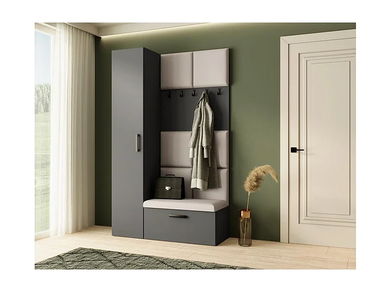 GARDEROBE Margaret I+IV 121/203/43 met gestoffeerde panelen