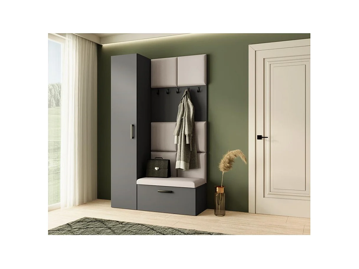 GARDEROBE Margaret I+IV 121/203/43 met gestoffeerde panelen