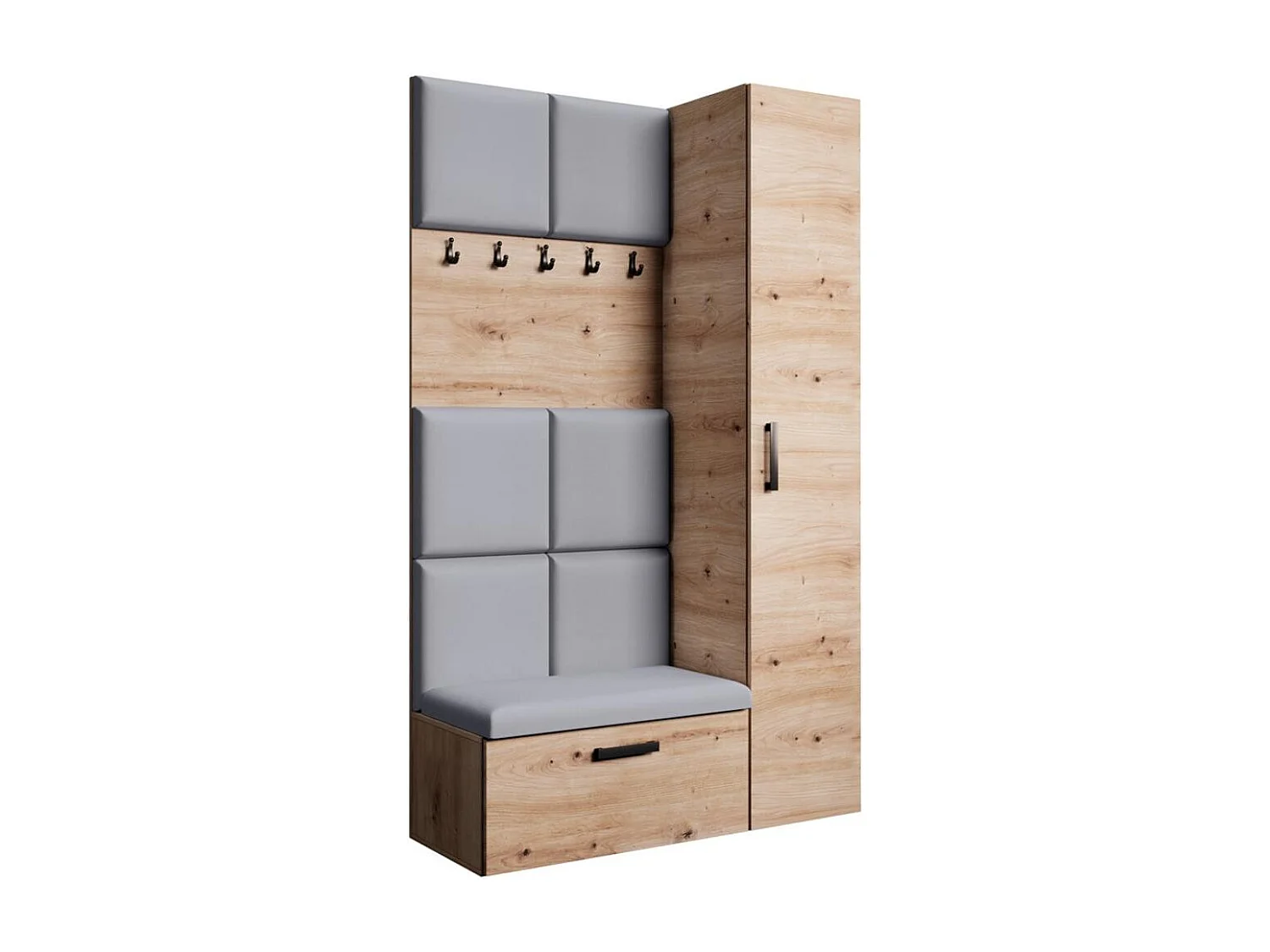 GARDEROBE Margaret I+IV 121/203/43 avec panneaux rembourrés