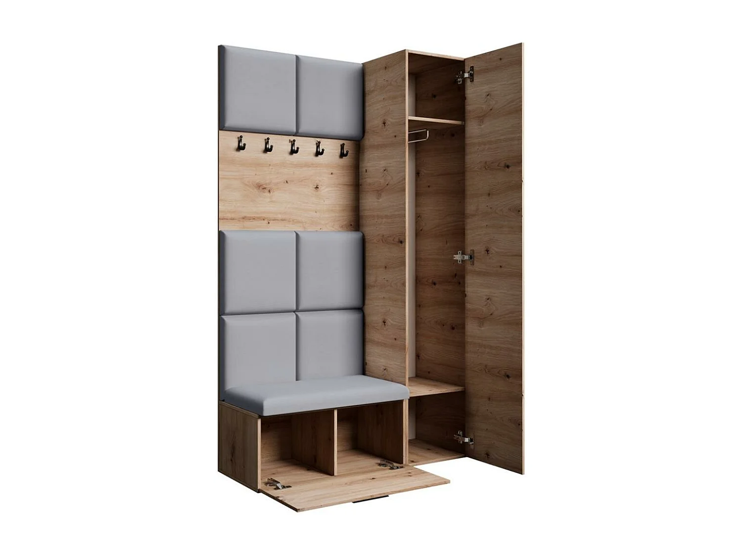 GARDEROBE Margaret I+IV 121/203/43 avec panneaux rembourrés