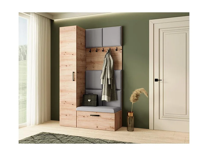 GARDEROBE Margaret I+IV 121/203/43 mit gepolsterten Paneelen