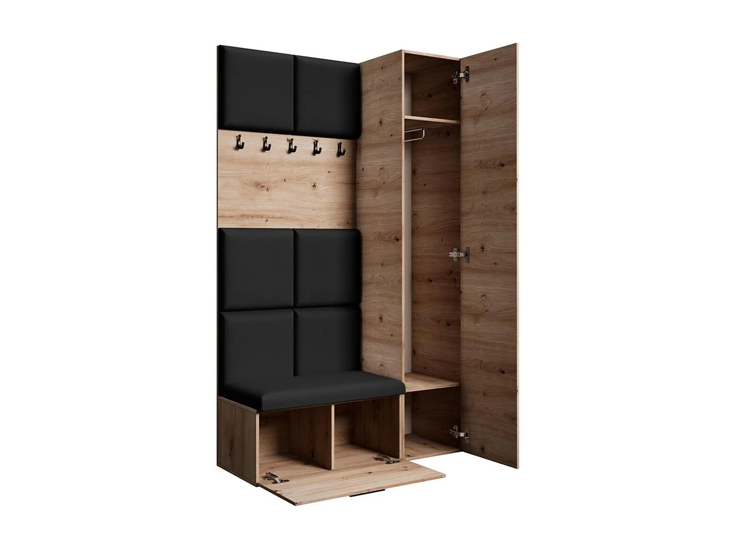 GARDEROBE Margaret I+IV 121/203/43 avec panneaux rembourrés