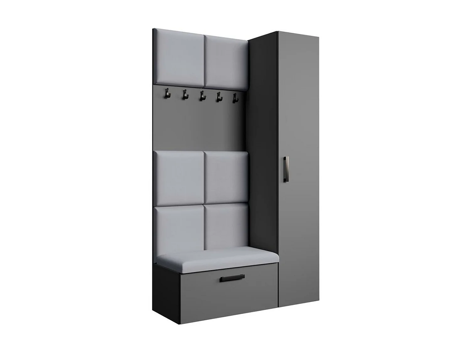 GARDEROBE Margaret I+IV 121/203/43 avec panneaux rembourrés