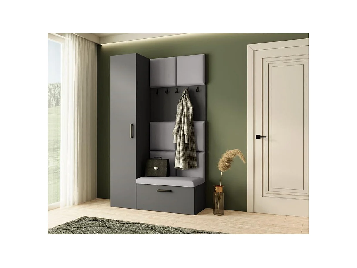 GARDEROBE Margaret I+IV 121/203/43 met gestoffeerde panelen