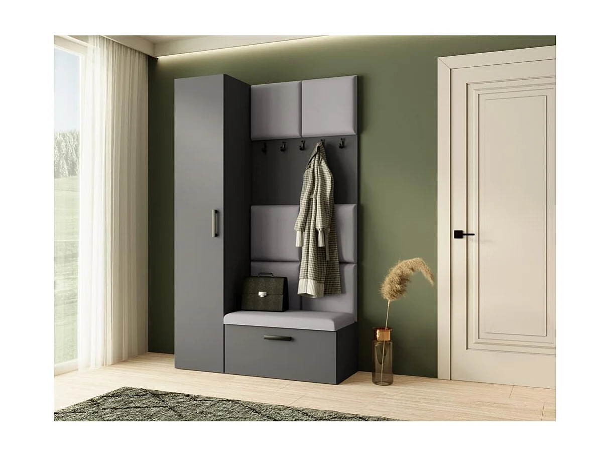 GARDEROBE Margaret I+IV 121/203/43 avec panneaux rembourrés