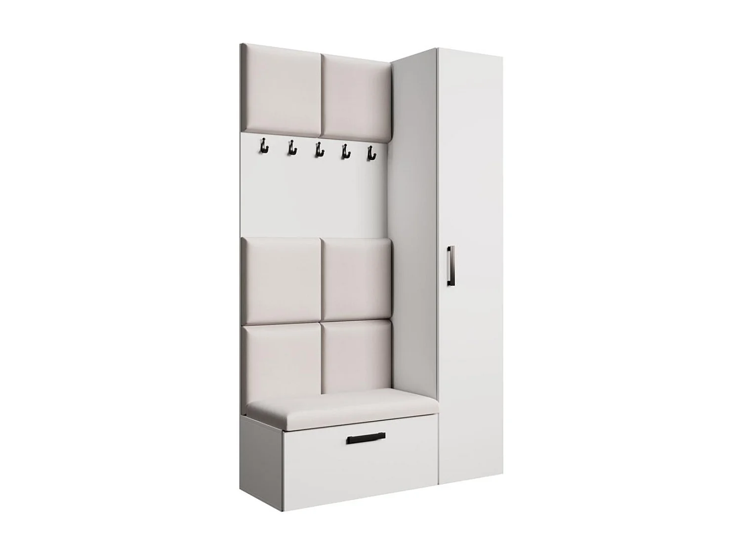 GARDEROBE Margaret I+IV 121/203/43 avec panneaux rembourrés