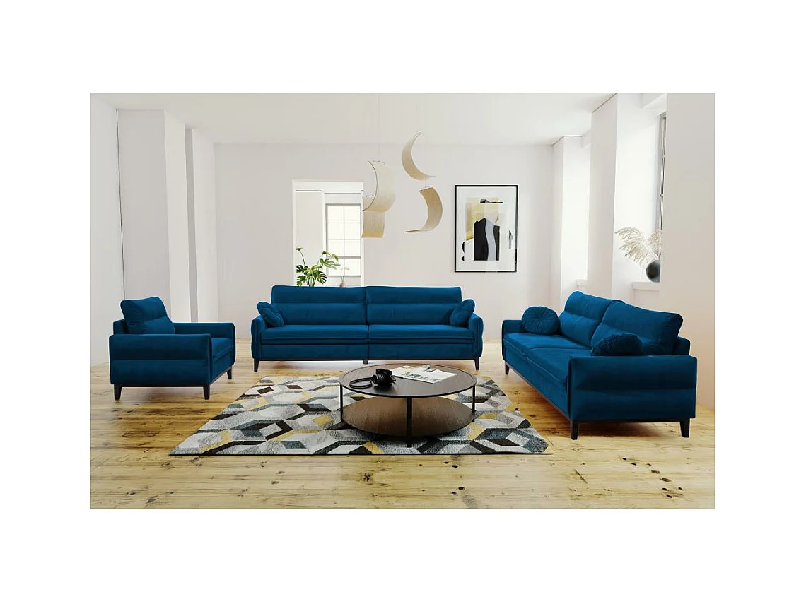 SOFA 3-SITZER Belweder Velours dunkelblau