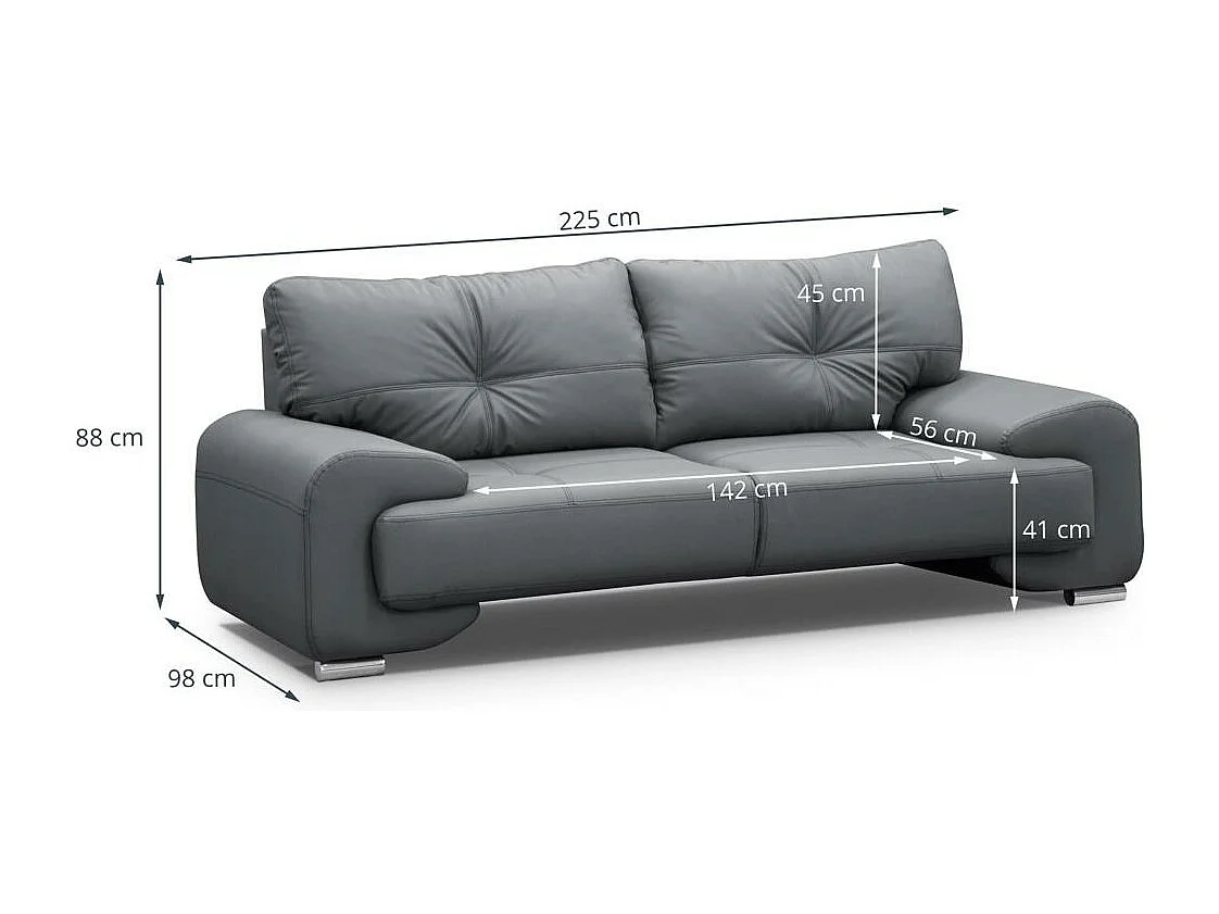 SOFA 3-SITZER Omega weiß