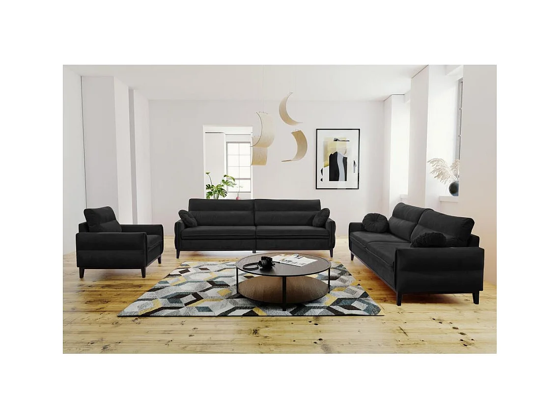 SOFA 3-SITZER Belweder Velours schwarz