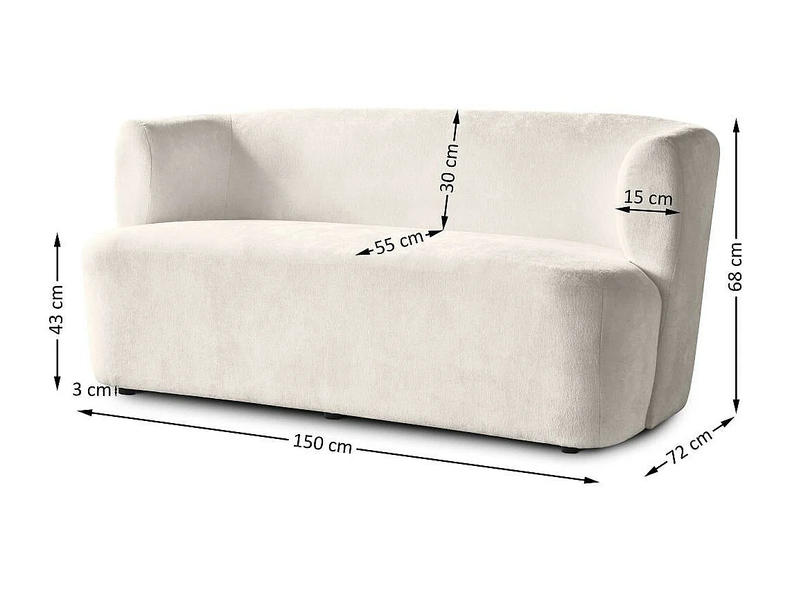 2-SITZER SOFA Nori beige velour