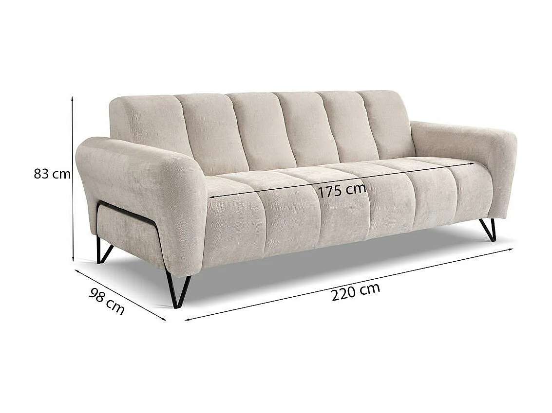 3-SITZER SOFA Volare mit Metallbeinen rot