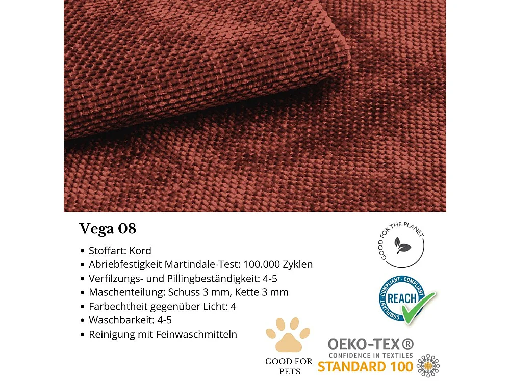 3-SITZER SOFA Volare mit Metallbeinen rot