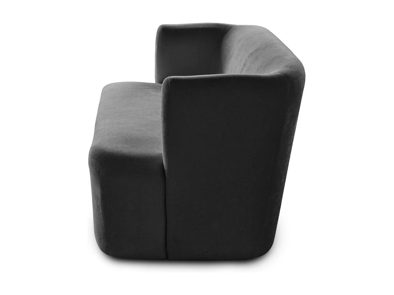 CANAPE 2 PLACES Nori gris foncé velours