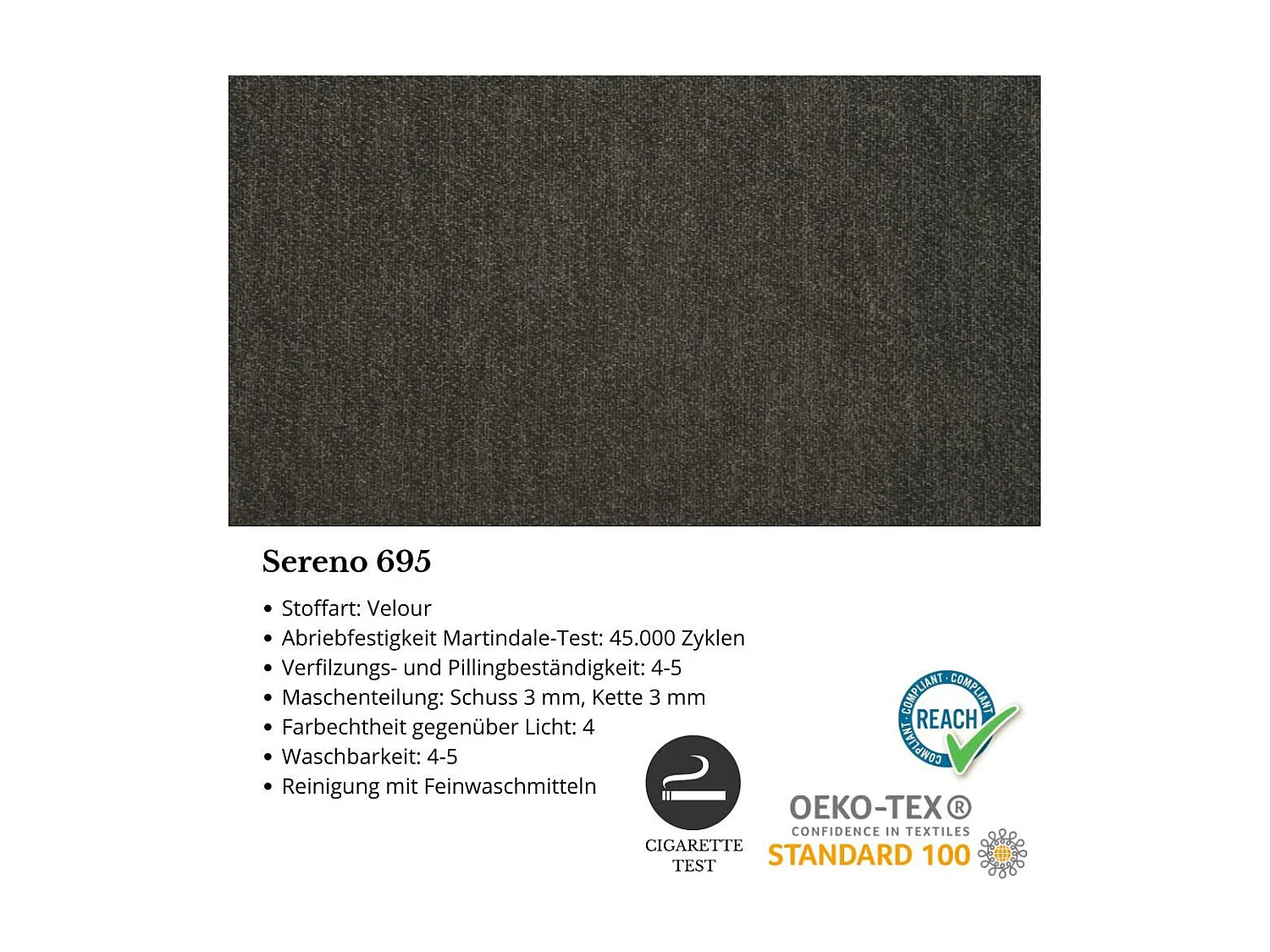 CANAPE 2 PLACES Nori gris foncé velours