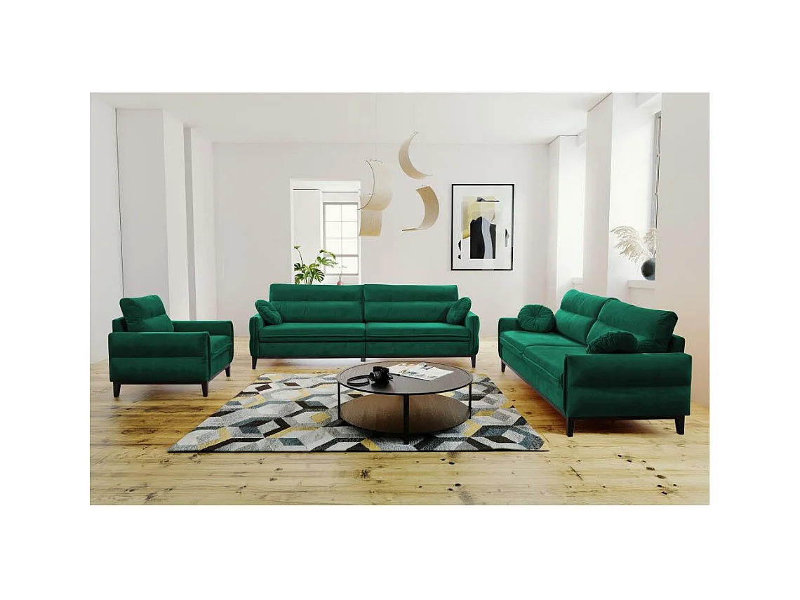 SOFA 3-SITZER Belweder Velours dunkelgrün