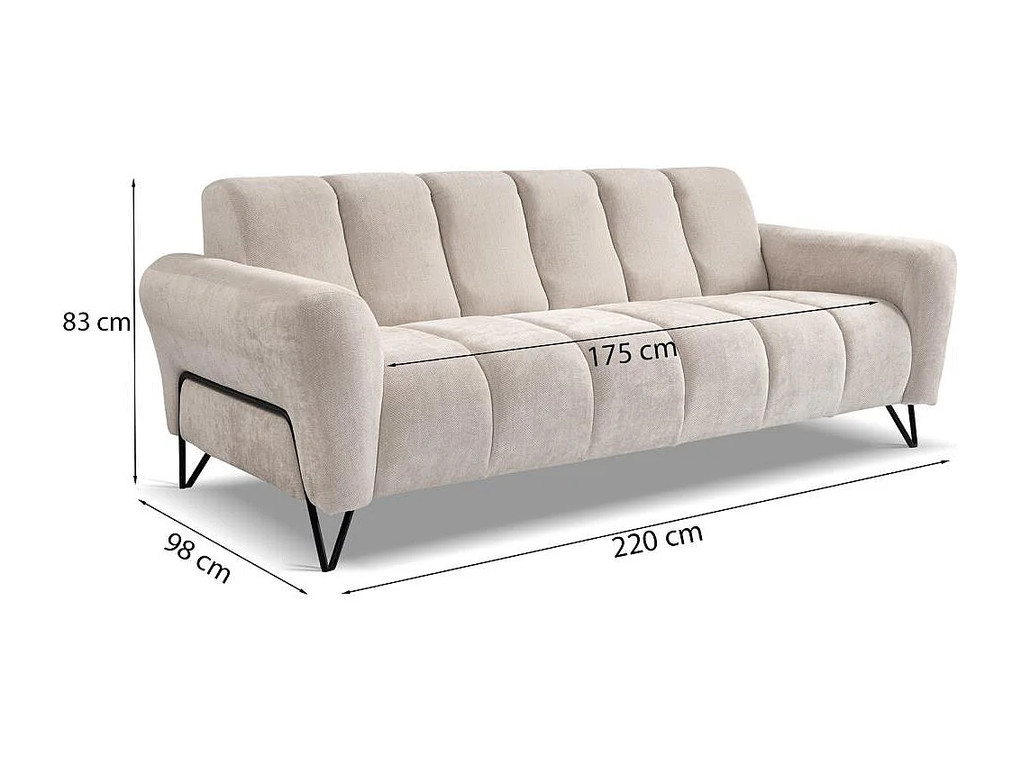 3-SITZER SOFA Volare mit Metallbeinen grau
