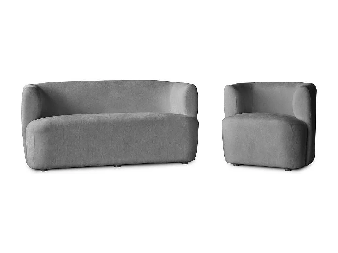 2-SITZER SOFA Nori grau velour