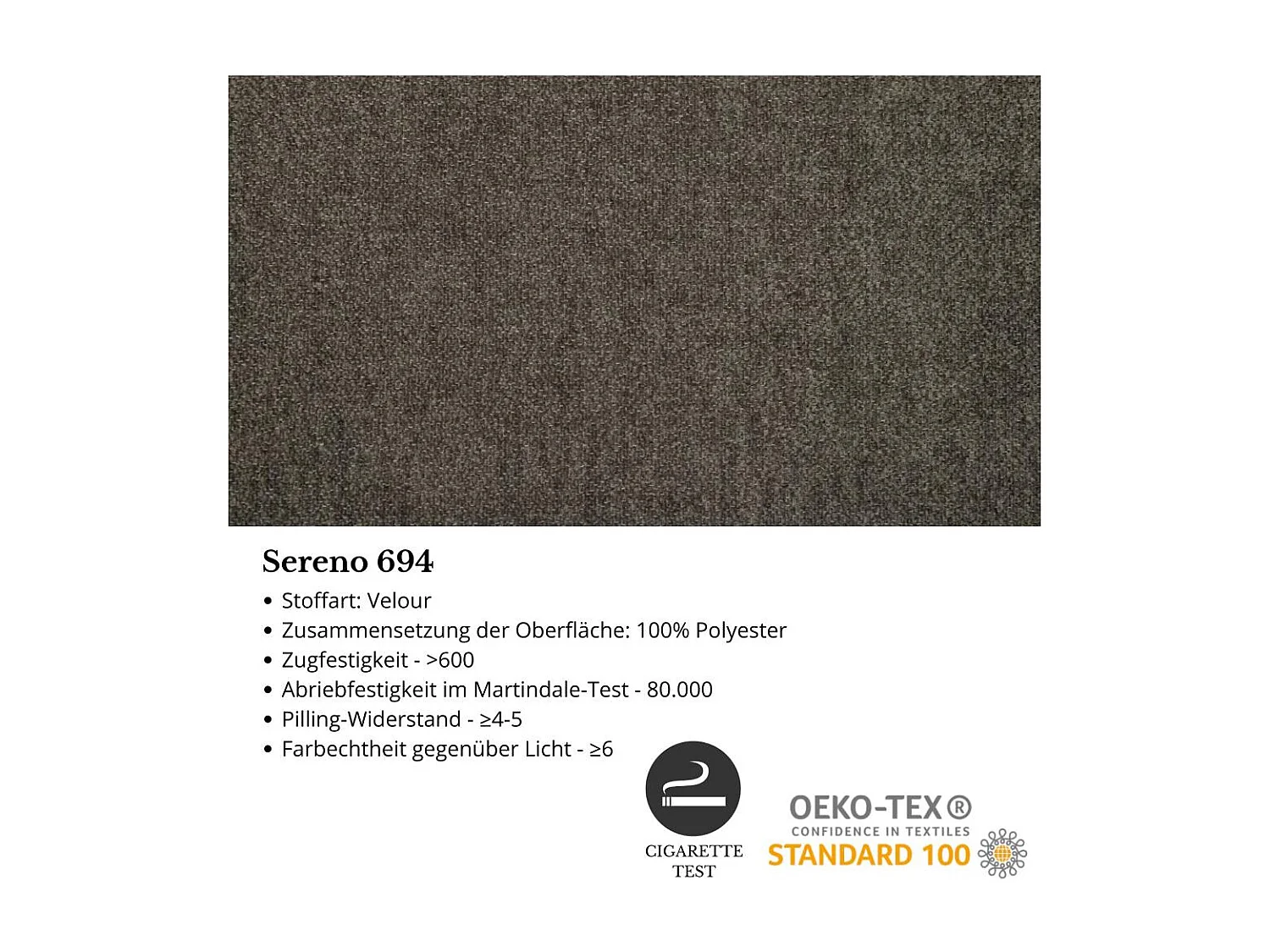 2-SITZER SOFA Nori grau velour