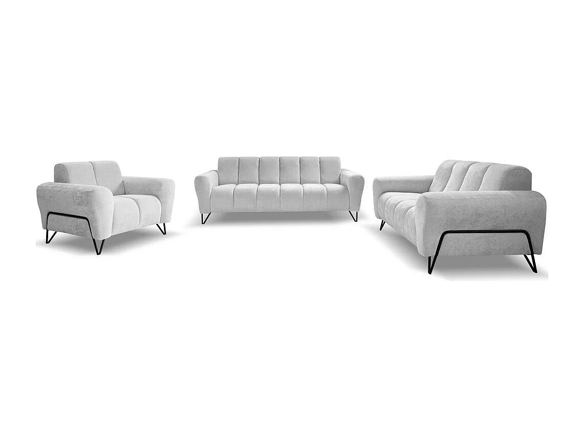 3-SITZER SOFA Volare mit Metallbeinen hellgrau