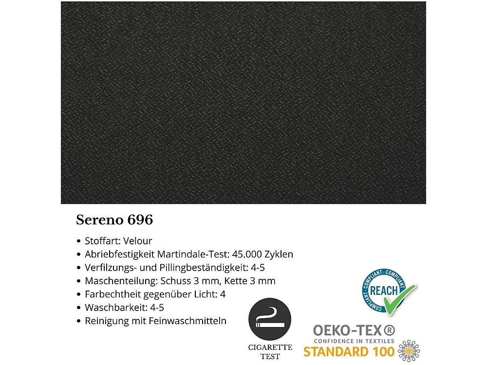 2-SITZER SOFA Nori schwarz velour