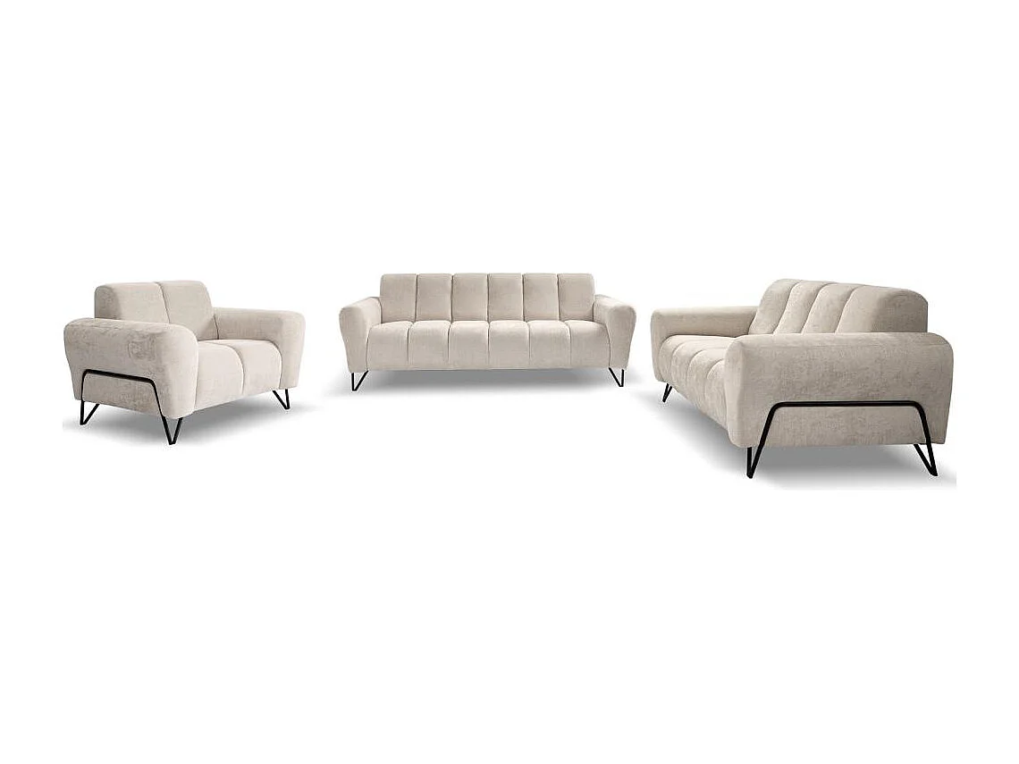 3-SITZER SOFA Volare mit Metallbeinen beige