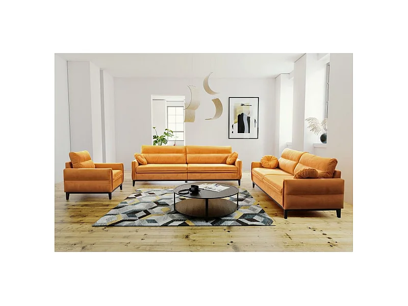 SOFA 3-SITZER Belweder Velours gelb