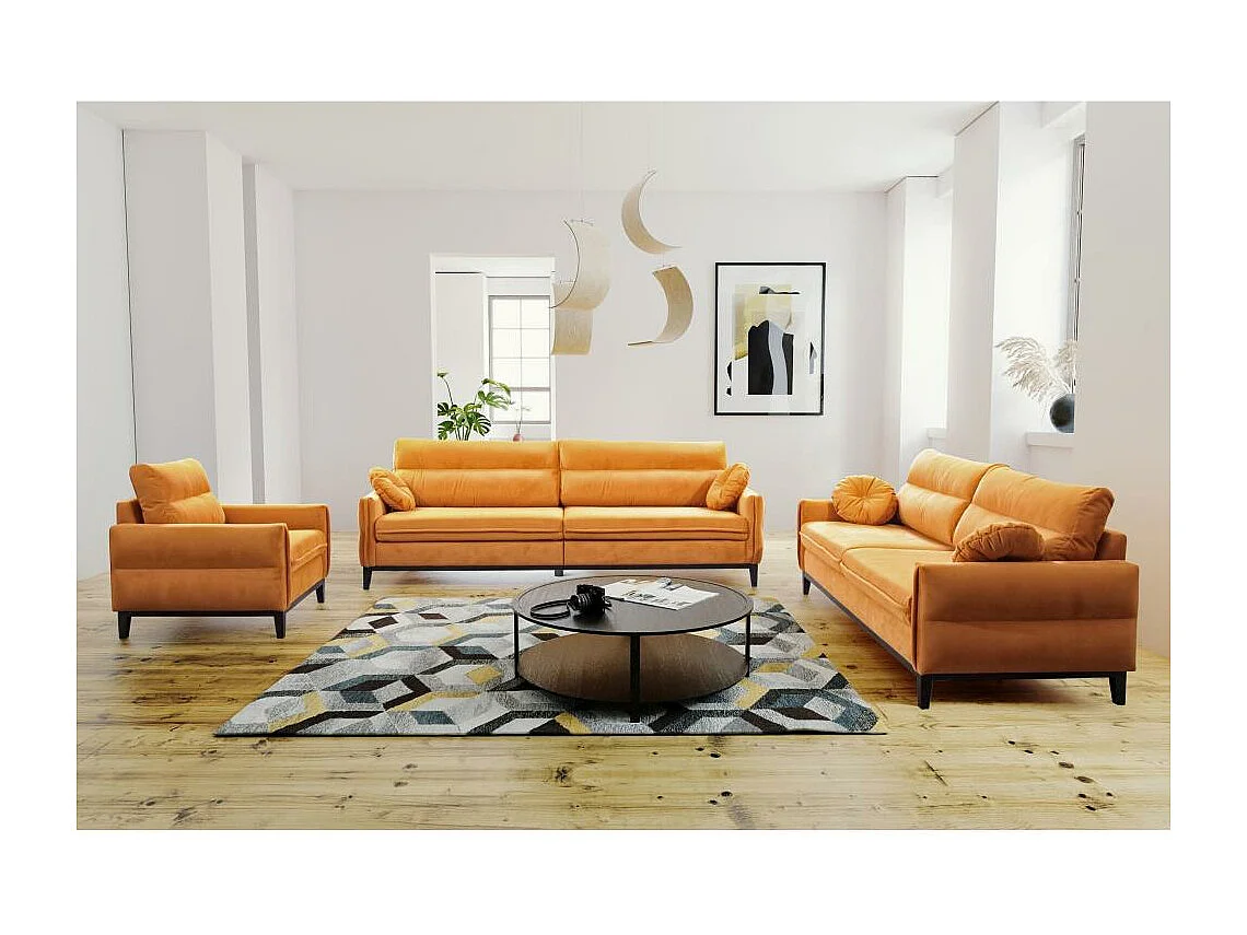SOFA 3-SITZER Belweder Velours gelb