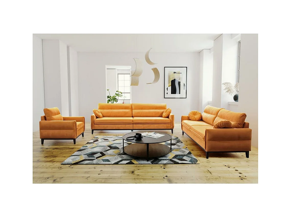 SOFA 3-SITZER Belweder Velours gelb