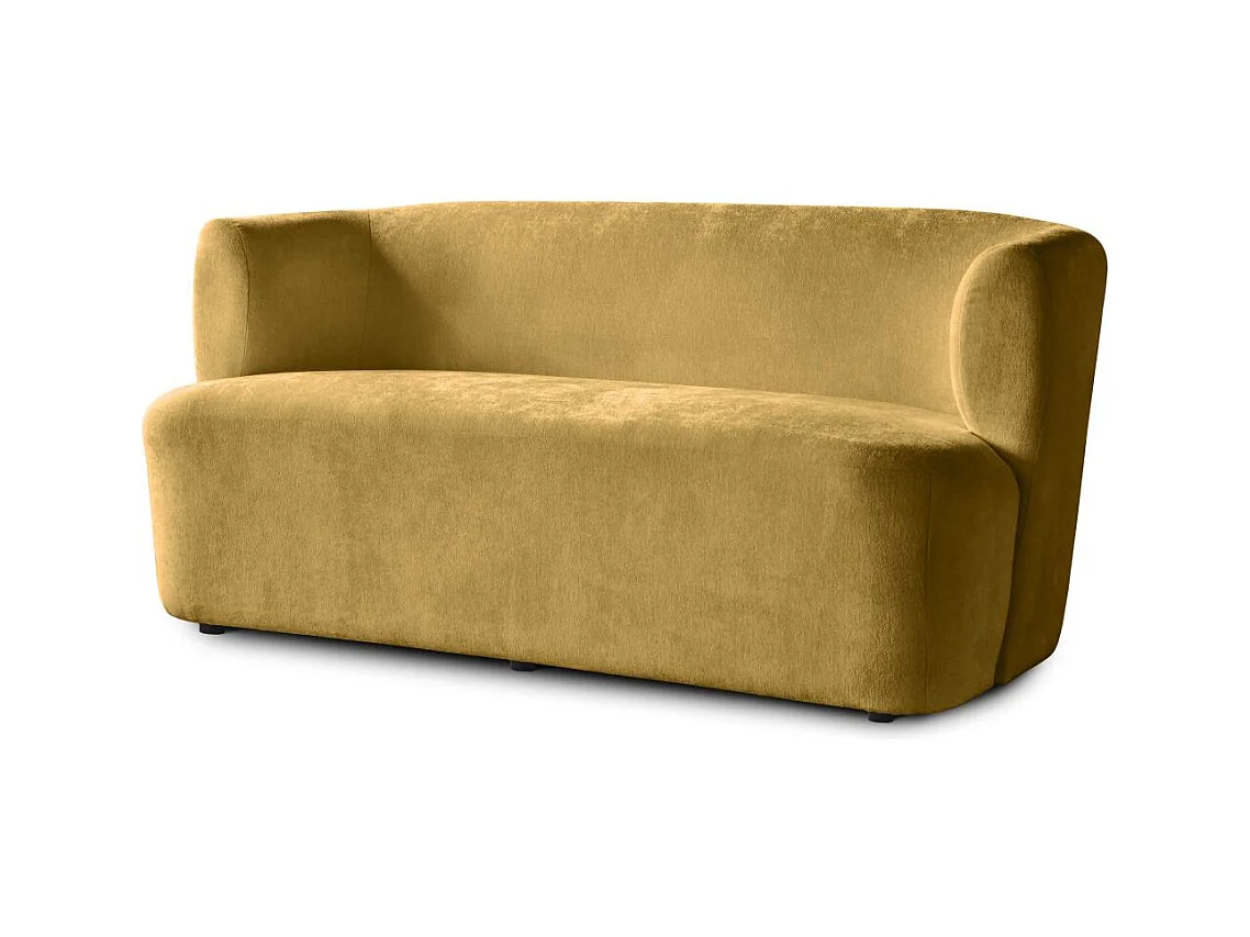 CANAPE 2 PLACES Nori jaune moutarde velours