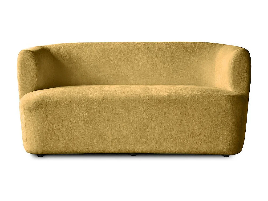 CANAPE 2 PLACES Nori jaune moutarde velours