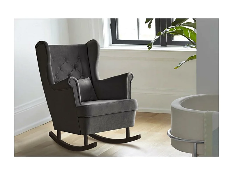 SCHAUKELSTUHL Fabio grau mit Wenge Beinen