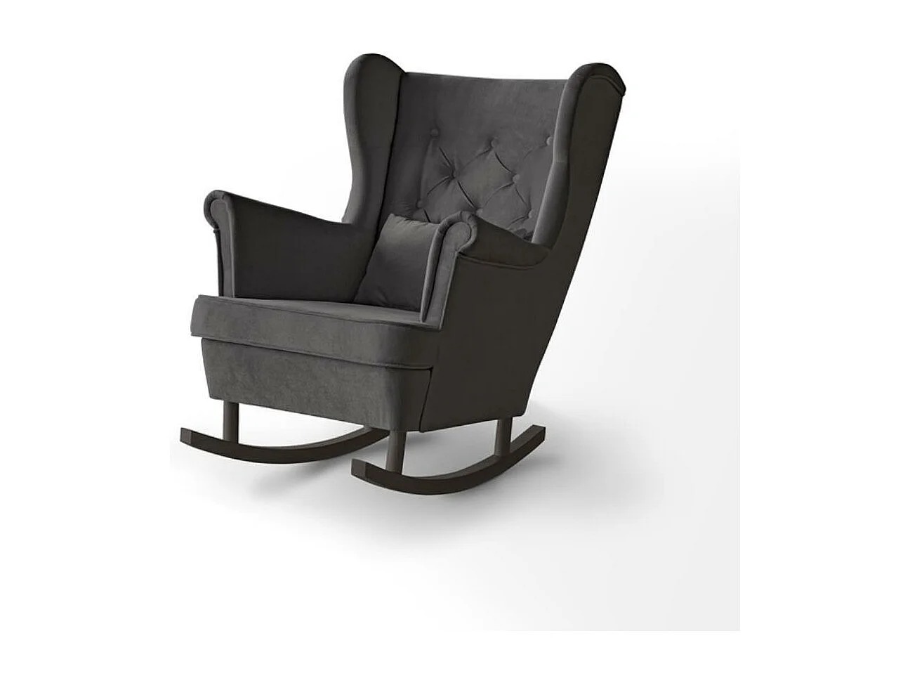 FAUTEUIL DE CHAISE Fabio gris avec pieds en wengé