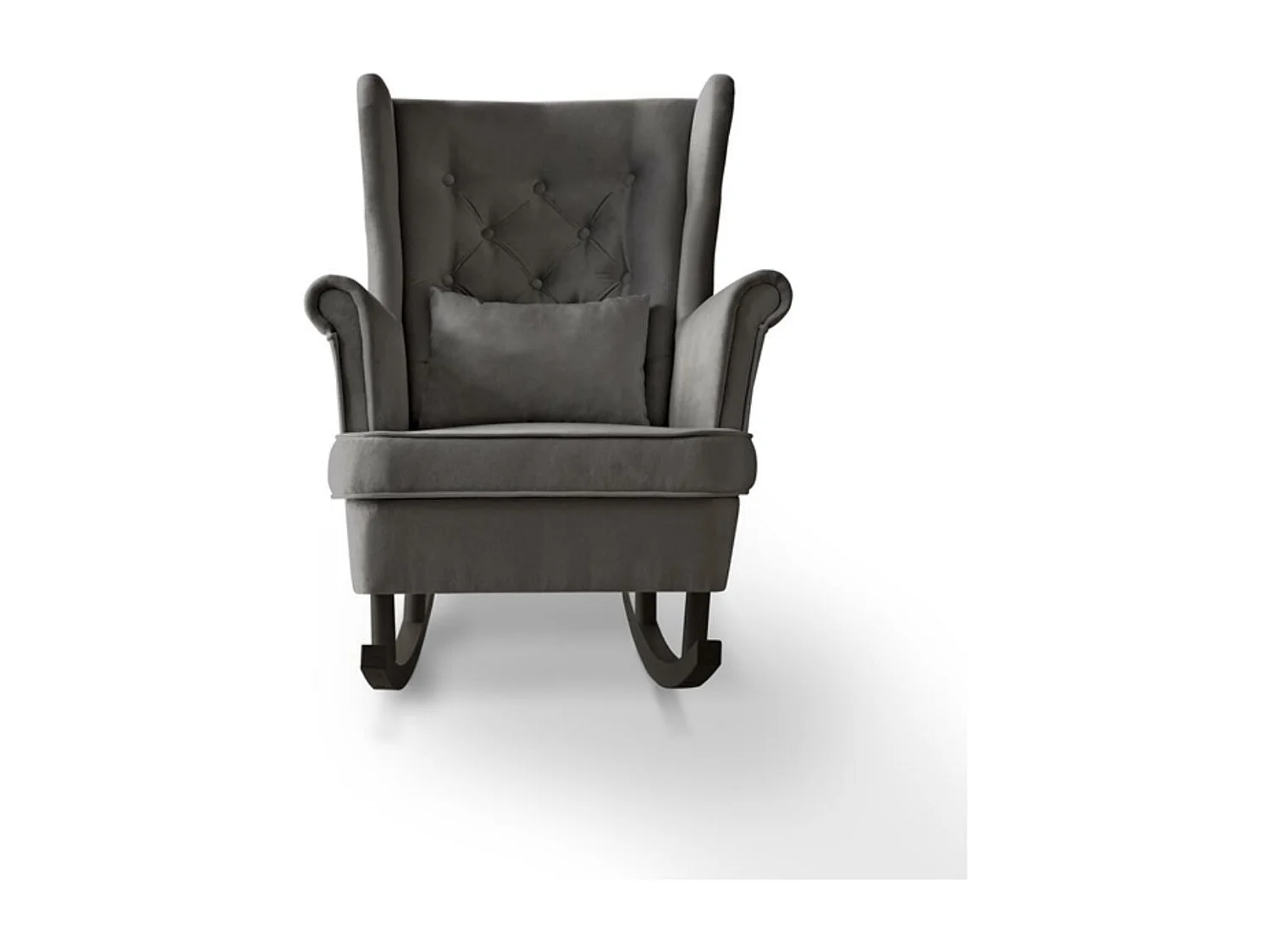 FAUTEUIL DE CHAISE Fabio gris avec pieds en wengé