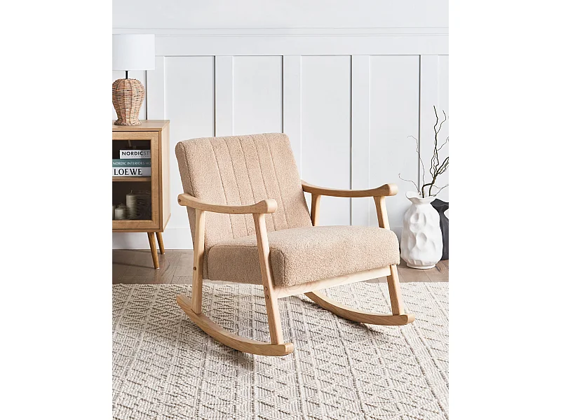 Schaukelsessel LEKNES Bouclé Beige