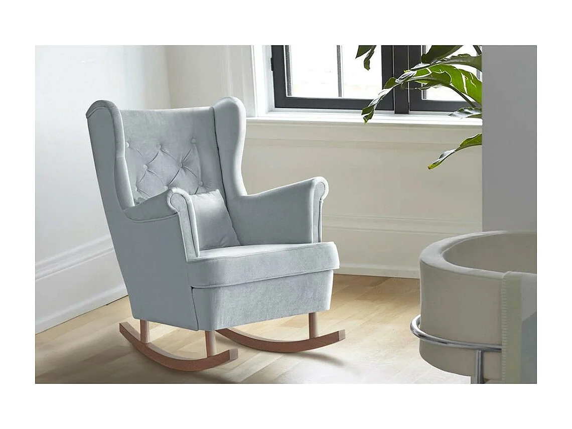 SCHAUKELSTUHL Fabio hellgrau mit Buchenbeinen