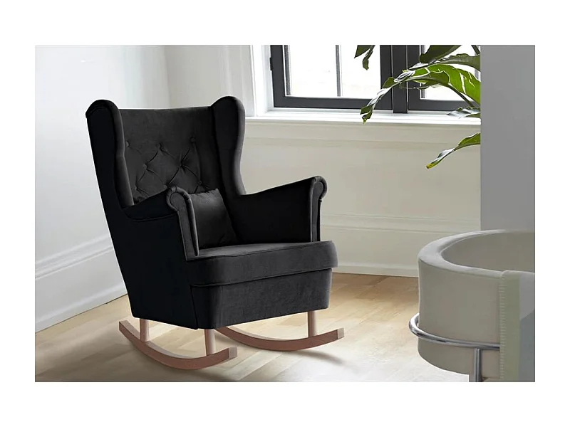 SCHAUKELSTUHL Fabio schwarz mit Buchenbeinen