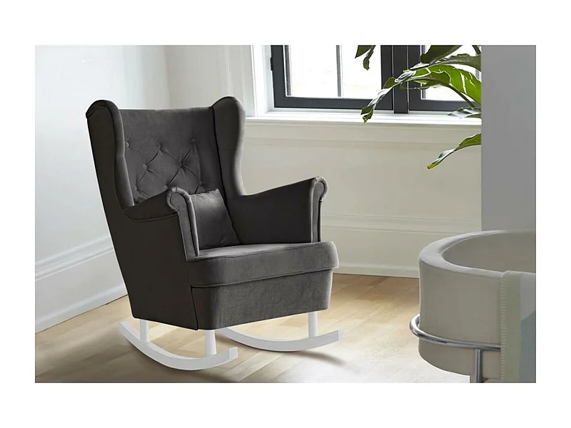 SCHAUKELSTUHL Fabio grau mit Weiß Beinen