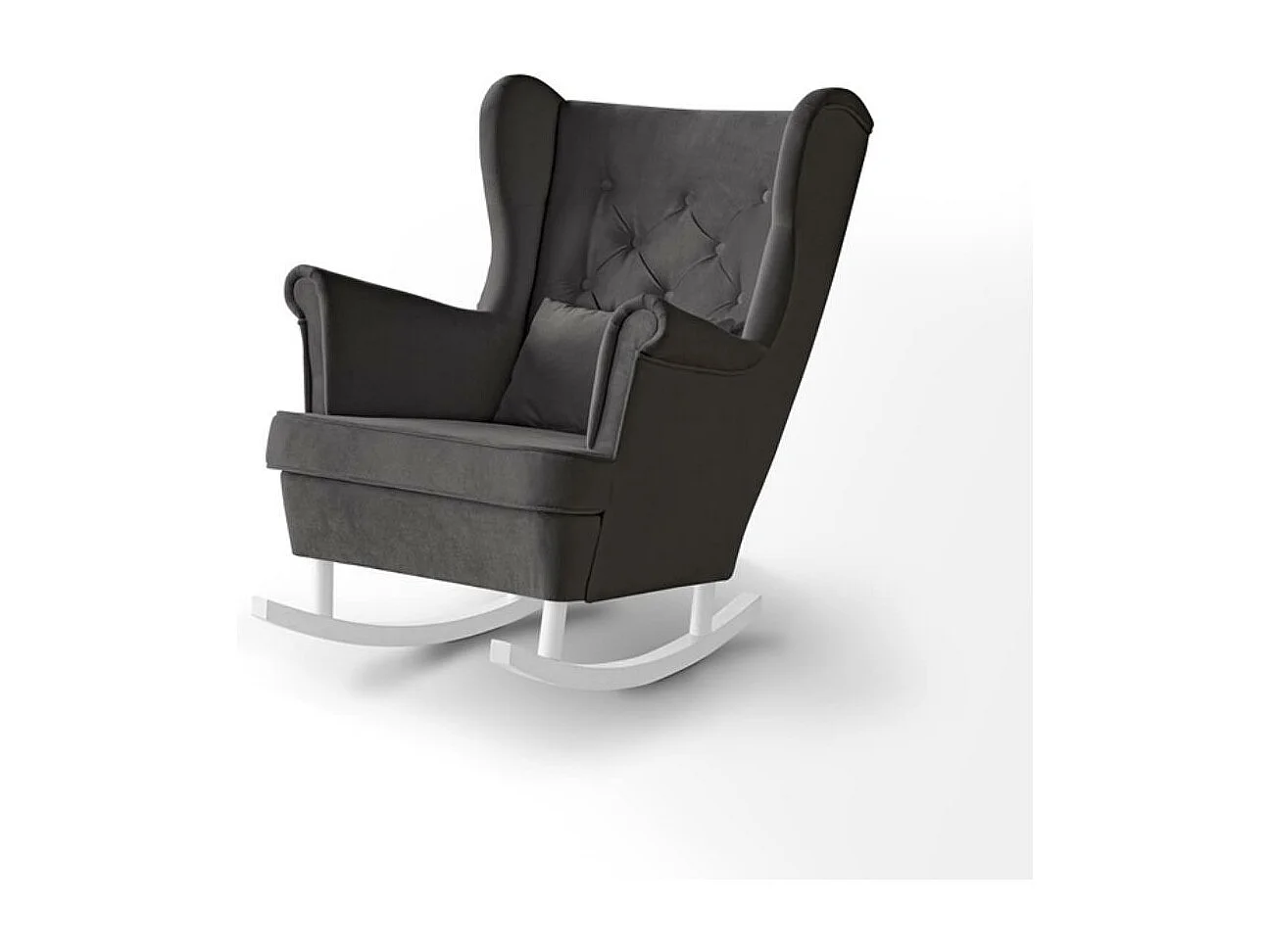 SCHAUKELSTUHL Fabio grau mit Weiß Beinen