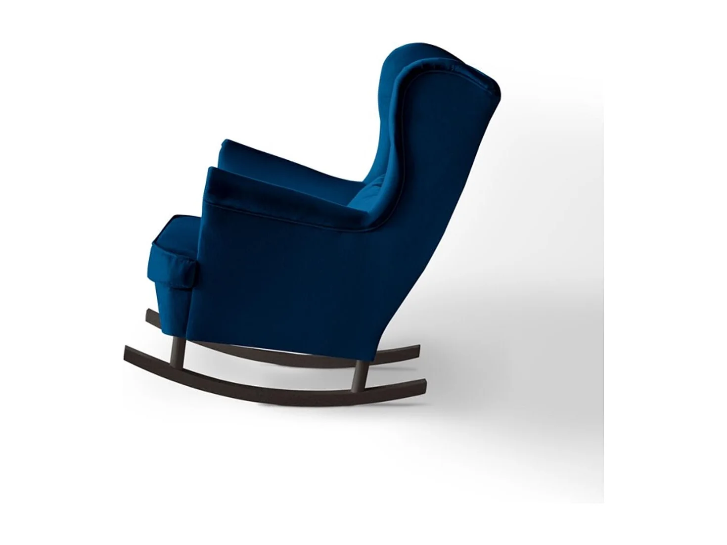 FAUTEUIL DE CHAISE Fabio bleu foncé avec pieds wengé