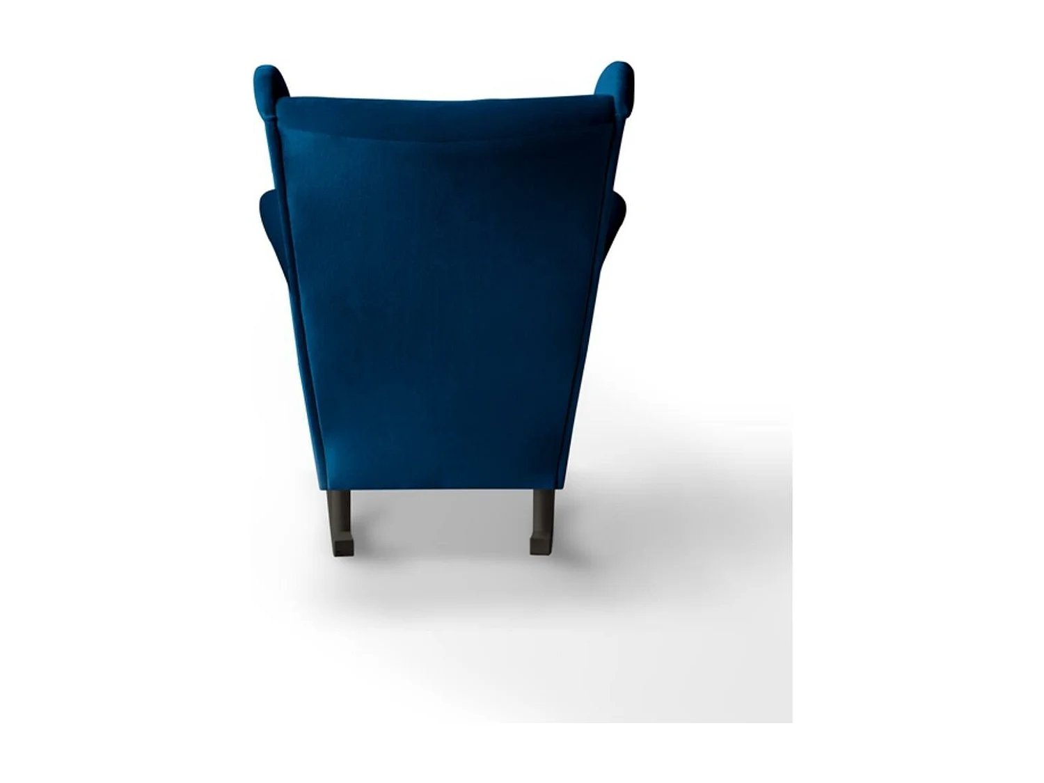 FAUTEUIL DE CHAISE Fabio bleu foncé avec pieds wengé