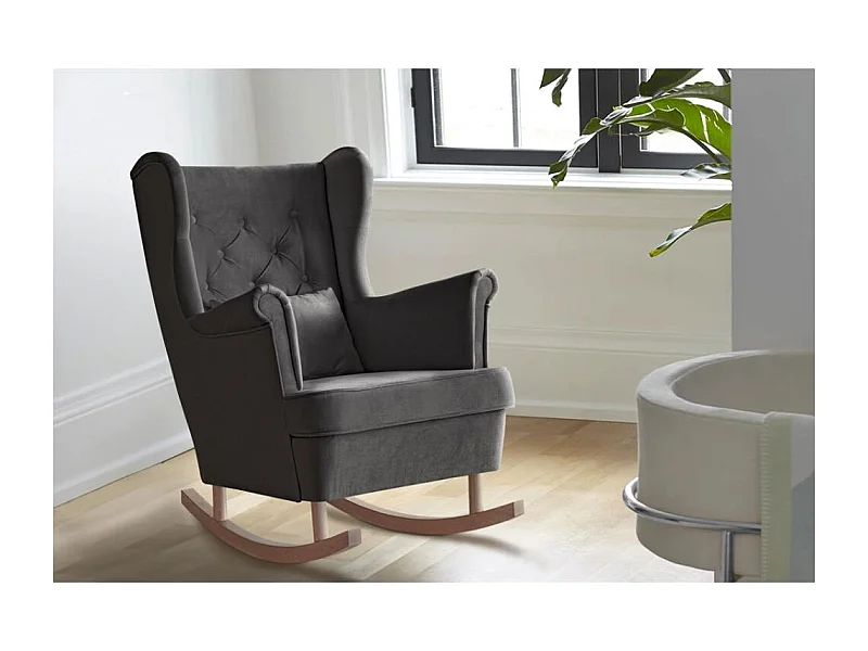 SCHAUKELSTUHL Fabio grau mit Buchenbeinen