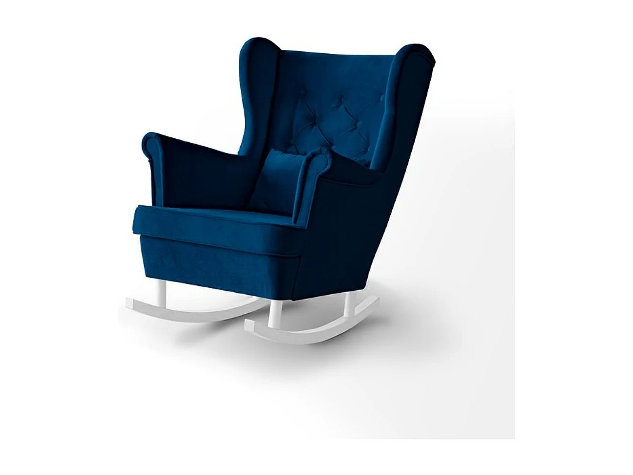 FAUTEUIL DE CHAISE Fabio bleu foncé avec Blanc Pieds