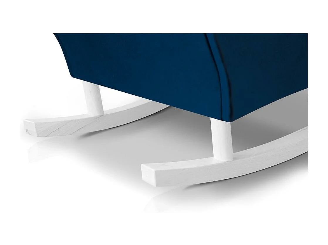 FAUTEUIL DE CHAISE Fabio bleu foncé avec Blanc Pieds