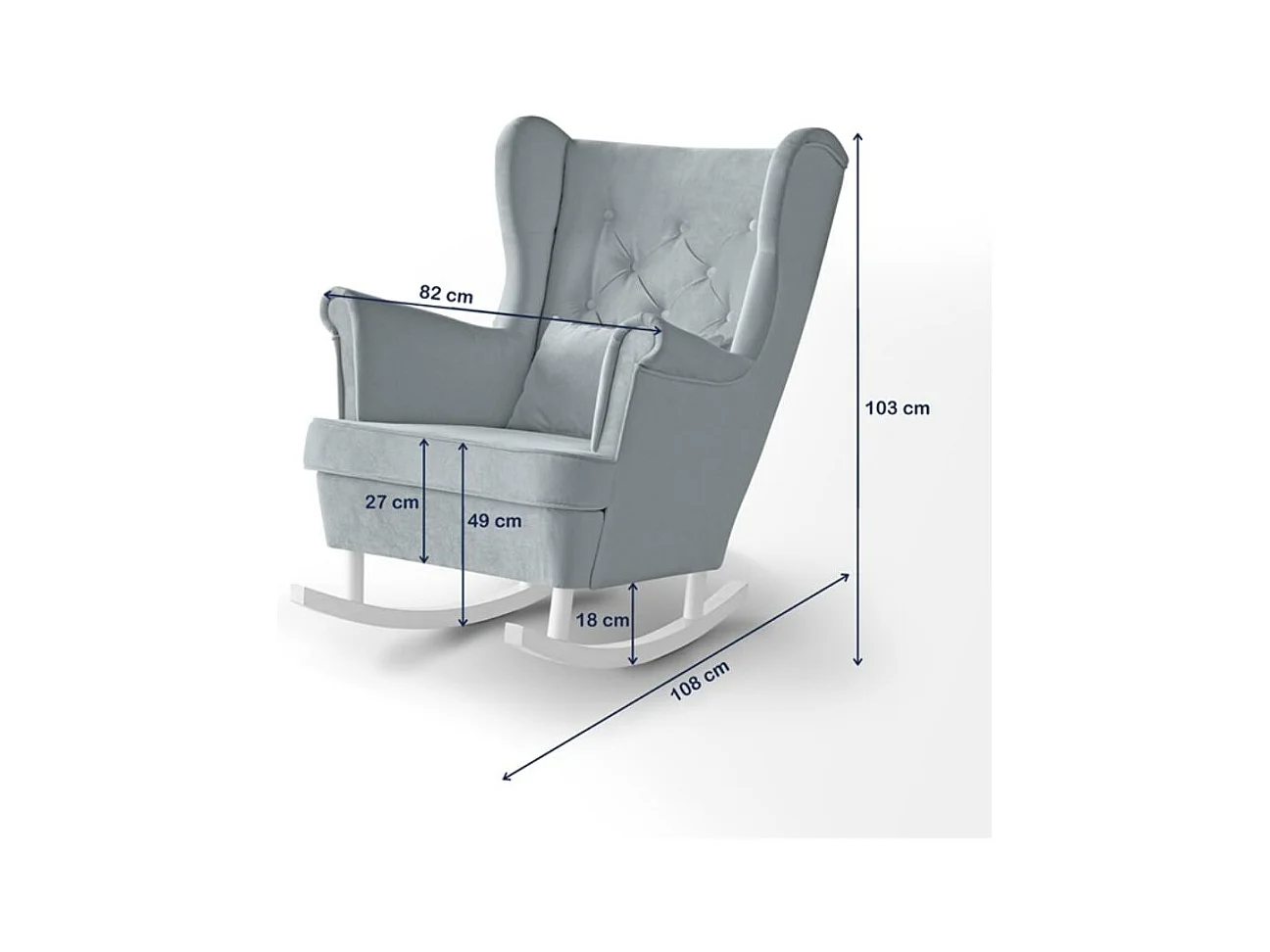SCHAUKELSTUHL Fabio dunkelblau mit Weiß Beinen