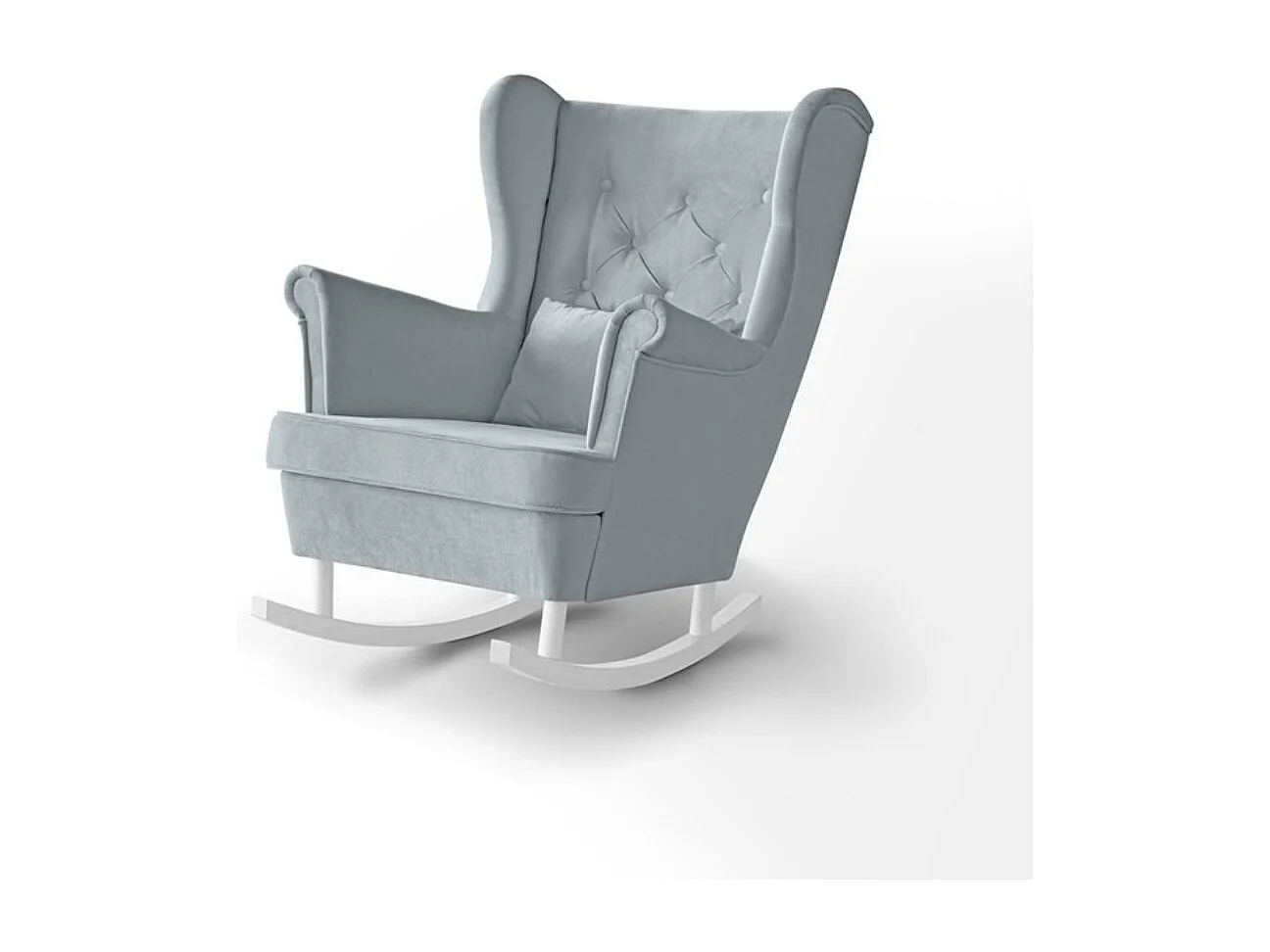 SCHAUKELSTUHL Fabio hellgrau mit Weiß Beinen