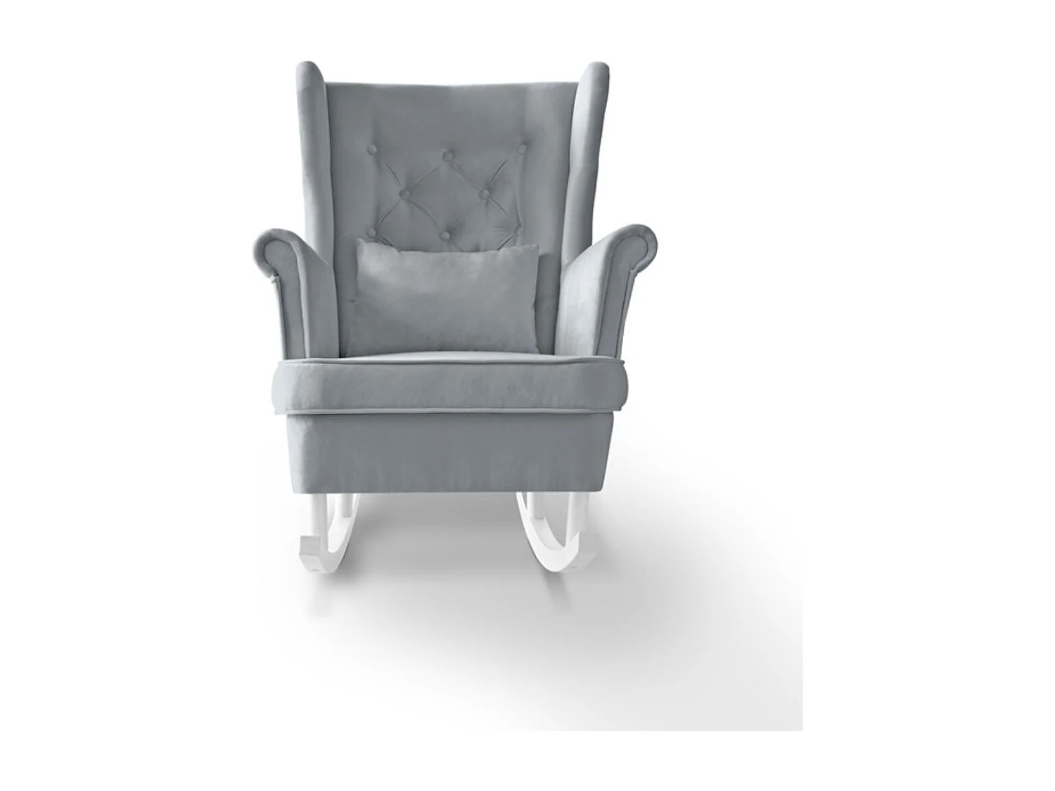 SCHAUKELSTUHL Fabio hellgrau mit Weiß Beinen