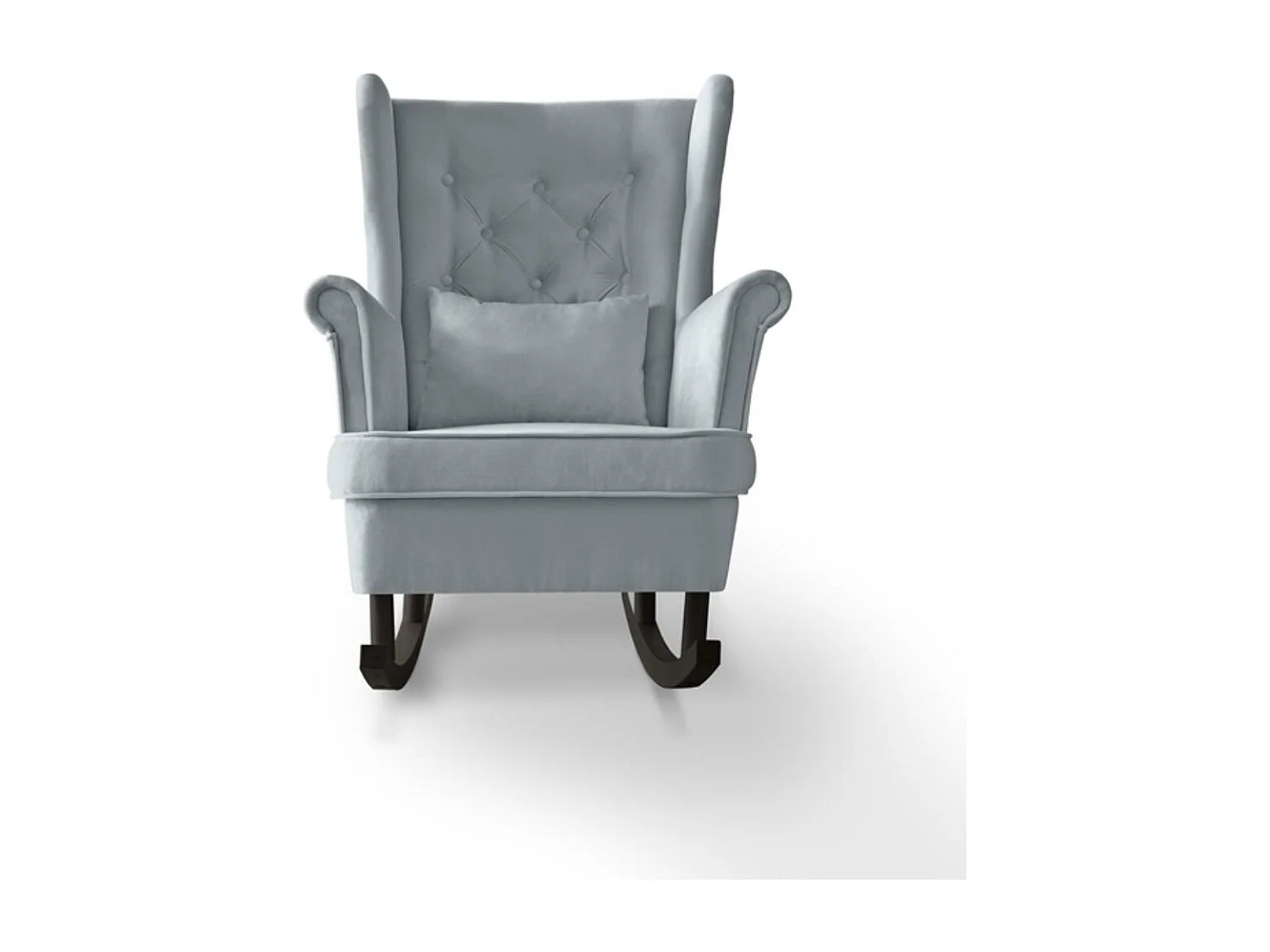 FAUTEUIL DE CHAISE Fabio gris clair avec pieds en wengé