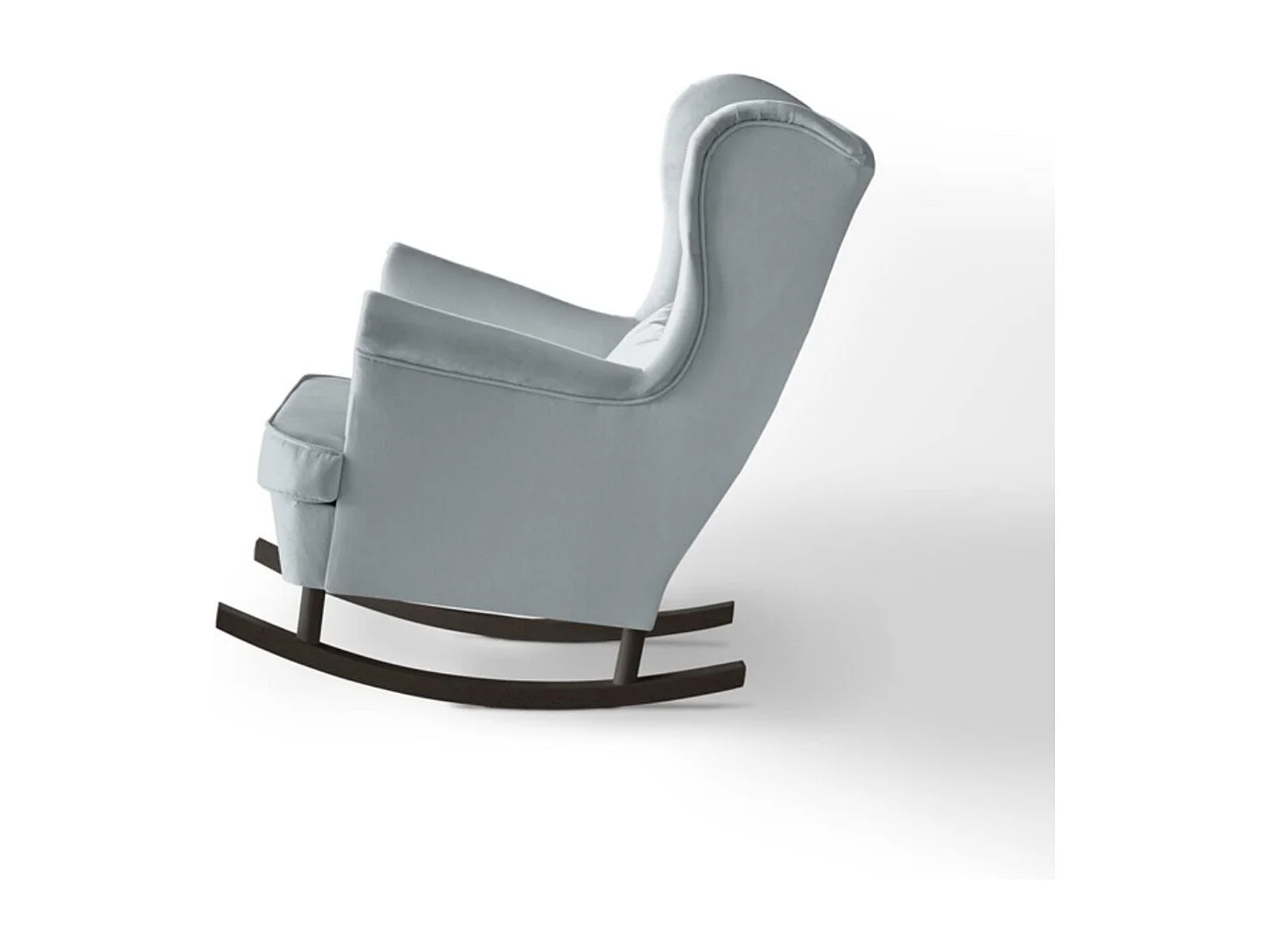 FAUTEUIL DE CHAISE Fabio gris clair avec pieds en wengé